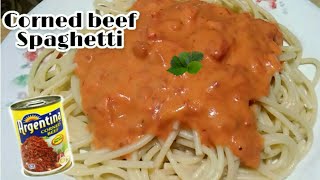 HOW TO COOK CORNED BEEF SPAGHETTI  Creamy Spaghetti by Nicaleen Perez [upl. by Alisha]