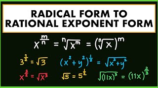 Radical Form to Rational Exponent Form  Grade 9 Q2 [upl. by Ahsrav]