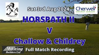 03Aug2024  Horspath II v Challow [upl. by Quintin]