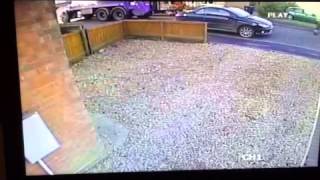 Bin lorry reverses into parked car [upl. by Disraeli]