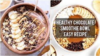 Healthy Chocolate Smoothie Bowl without Chocolate Only 4 Ingredients 😋 fyp viralvideo [upl. by Neurath]