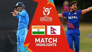 India v Nepal  Match Highlights  U19 CWC 2024 [upl. by Germayne]