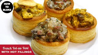 HowToBloke recipes for prebaked Frenchstyle flaky puff pastry VolauVentCanapé savoury fillings [upl. by Ramos]