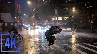 Walking in the HEAVY Rain and Thunder during Tornado Warning  Windy  Downtown Chicago  4K  ASMR [upl. by Lavicrep760]