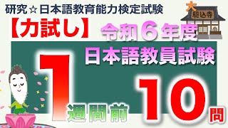 【力試し・令和６年度 日本語教員試験 １週間前】まとめ [upl. by Eyr]