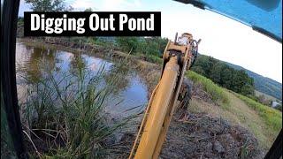 Digging Pond In Cat Backhoe [upl. by Josiah]