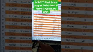 MSCIT Final Exam August 2024 excel mscitexamquestions2024 mscit formula ifformula shortsfeed [upl. by Asilat]