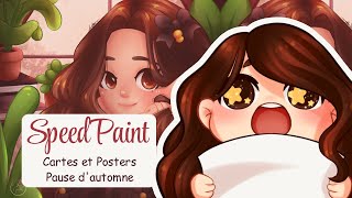 Cartes et Posters quotPause dautomnequot SpeedPaint [upl. by Htbazile278]