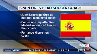 Spain replaces fired Lopetegui with Hierro [upl. by Caria844]