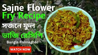 Sajne Flower Fry Recipe  by Bangla Rannaghor  সজনে ফুল ভাজি রেসিপি [upl. by Maidel]