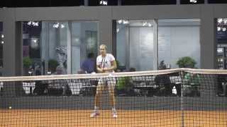 Sabine Lisicki training session  Porsche Tennis Grand Prix 2013 [upl. by Ahsiret]