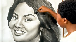 A true gifted hand  Felicia from Ahantaman Girls draws Nana Ama McBrown [upl. by Steddman]