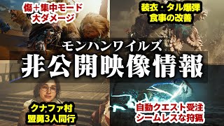 『モンハンワイルズ非公開映像』で判明したボスモンスターや新システム、装衣や傷つけ、集中モードなど最新情報まとめ！実機プレイ映像シームレスによるオープンワールドの可能性も【モンスターハンター ワイルズ】 [upl. by Viola]