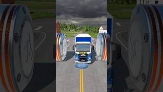 Mix Colourful Cement Truck amp Cargo Trucks vs Bollard Crash shorts beamng crash beamngdrive [upl. by Persas638]