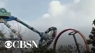 Video shows amusement park ride in India break in midair killing 2 [upl. by Shaefer825]