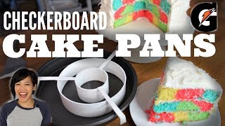 CHECKERBOARD Pan TEST Gatorade Cake Recipe  Does it Work [upl. by Anafetse73]