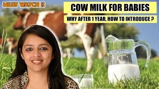 COW MILK FOR BABIES  WHEN TO INTRODUCE AND HOW [upl. by Alithea]