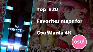 OsuMania  Top 20 Favorites maps [upl. by Lamoree982]