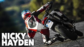 Nicky Hayden Hypermotard 🔝 WHEELIE Ducati Hypermotard Stunt Rider Motorcycle Bike Riding [upl. by Yknarf]