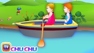 Row Row Row Your Boat Nursery Rhyme with Lyrics  Lullaby Songs for Babies by ChuChuTV [upl. by Ecnahs]