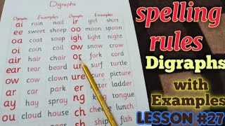 Digraphs with Examples  consonant digraphs  English reading rules [upl. by Crocker]