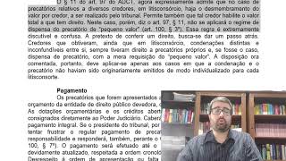 Procedimento da Execução contra a Fazenda Pública Requisição de pagamento e parcelamento do crédito [upl. by Ahsinak429]