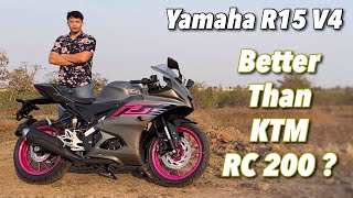 2024 Yamaha R15 V4 Review  Better Than KTM RC 200 [upl. by Nylodnarb700]