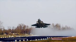 4K F35A Lightning BLAST OFF  Delivery brandnew F35 at Leeuwarden [upl. by Yrdua241]