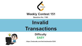 1169 Invalid Transactions [upl. by Bohner]