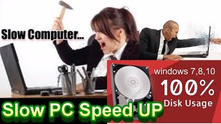 Windows 10 100 Disk Usage II Computer slow II Slow windows 10 [upl. by Weiman]