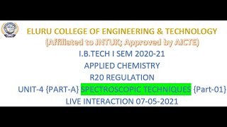 SPECTROSCOPIC TECHNIQUES PART01 EM SPECTRUM UVABSORPTION LAWS LAMBERTampBEER INSTRUMENTATION [upl. by Htiel732]