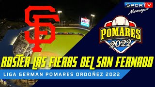 LAS FIERAS DEL SAN FERNANDO Roster Oficial Pomares 2022 Nicaragua [upl. by Regni553]