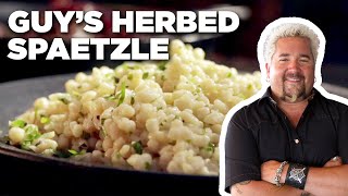 Guy Fieris Homemade Herbed Spaetzle  Guys Big Bite  Food Network [upl. by Estey751]