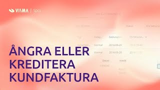 Ångra eller kreditera en kundfaktura i Visma eEkonomi [upl. by Draper]