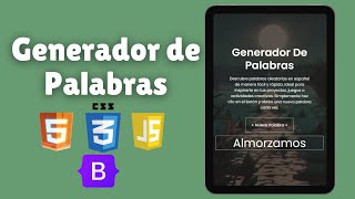 Generador de palabras con Bootstrap HTML CSS y JS [upl. by Taveda940]