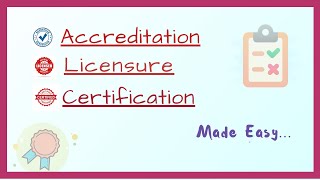 Accreditation  certification and Licensure  In Hindi  Explained [upl. by Lawlor943]