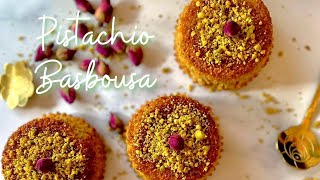 How to make Pistachio Basbousa [upl. by Thorfinn]