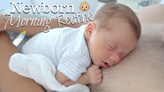 NEWBORN MORNING ROUTINE  Morning Routine With A Newborn  First Time Mum Newborn Morning Routine [upl. by Reffotsirk]