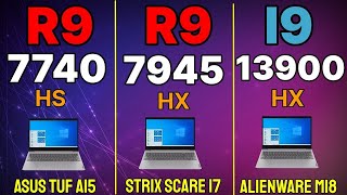 R9 7945HX Vs R9 7740HS VS R7 7745HS VS İ9 12900H VS I9 13980Hx synthetic benchmarks only [upl. by Ennaej]