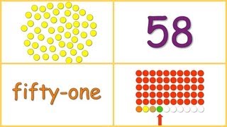 Baby Math Numbers 5060 dots numerals words rows [upl. by Aila39]