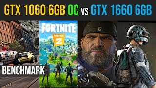 GTX 1060 6GB OC vs GTX 1660 6GB test in 10 games [upl. by Leahcimal]