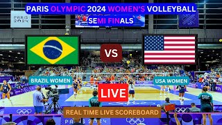 Brazil Vs USA LIVE Score UPDATE Today Semi Finals Match 2024 Paris Olympic Women’s Volleyball LIVE [upl. by Nitsraek697]