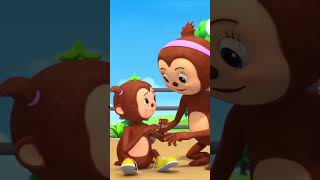 5 Little Monkeys 🐵  LittleBabyBum shorts  Nursery Rhymes for Babies [upl. by Nauwtna]