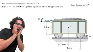 The mine car and its contents have a total mass of 6 Mg and a center of gravity at G  83 [upl. by Reagen]