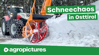 Schneechaos 2019 in Osttirol  Lohnunternehmen Gumpi Team mit Steyr Traktoren im Winterdienst [upl. by Analrahc]