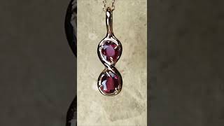 INFINITY Golden Pendant with Two Natural Rubies amp 14K Massive Gold Setting New V2 [upl. by Neras]