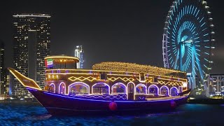 Dubai Dinner Canal Dhow Cruise [upl. by Notlim]