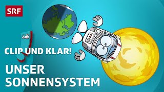 Sonnensystem Wie ist es aufgebaut  SRF Kids – Clip und klar  Für Kinder erklärt [upl. by Sinnaoi8]