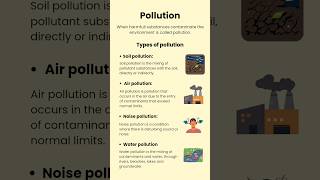 🌍 What is Pollution  Types of Pollution 🌬️ Air 💧 Water 🌱 Soil 🔊 Noise shorts pollution [upl. by Ecyob]