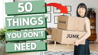 MINIMALISM  50 Common Things You DONT NEED In Life Save money less clutter [upl. by Atirys20]